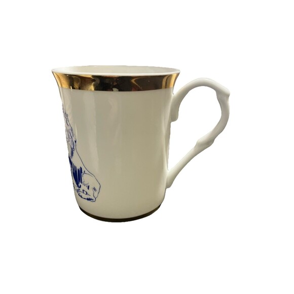 German Bayers Löwen Lion Crest coffee tea mug Porcelain Mug Gold Gilt, blue - Picture 12 of 15